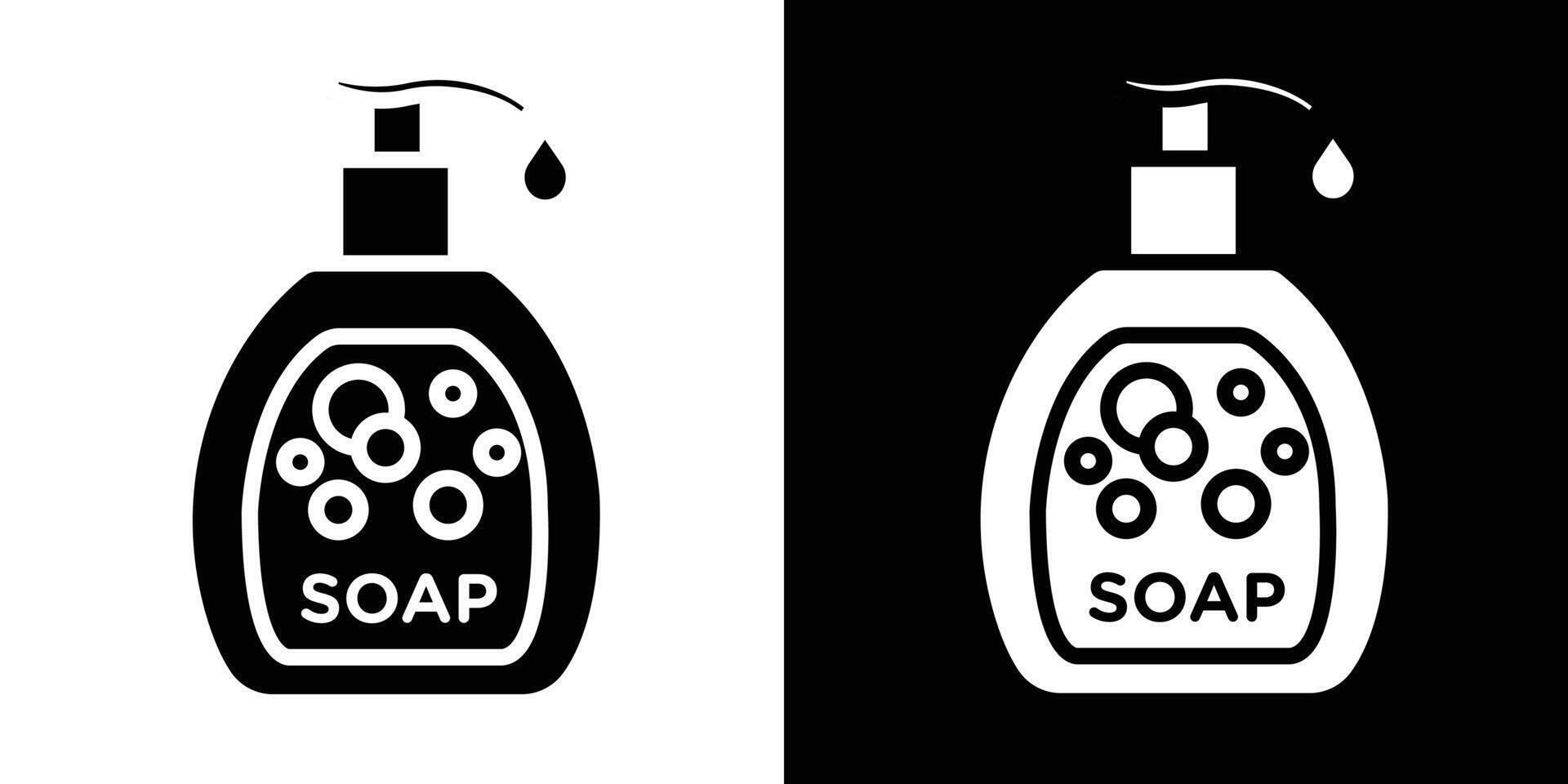 Liquid soap bottle icon Isolated flat in outline vector