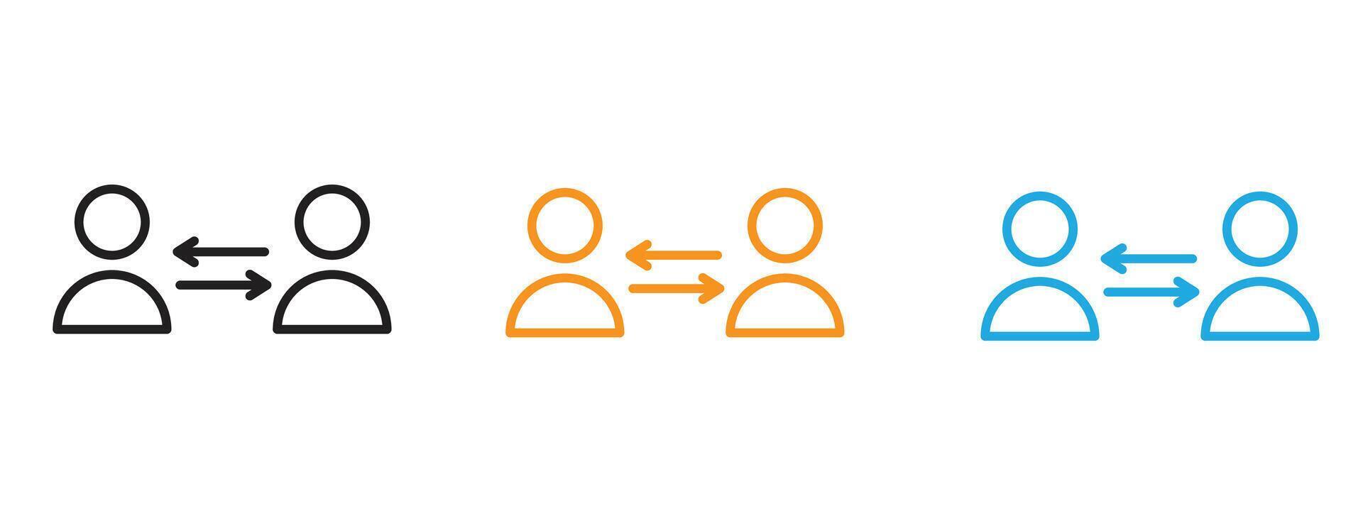 Interaction icon Thin line illustration set vector