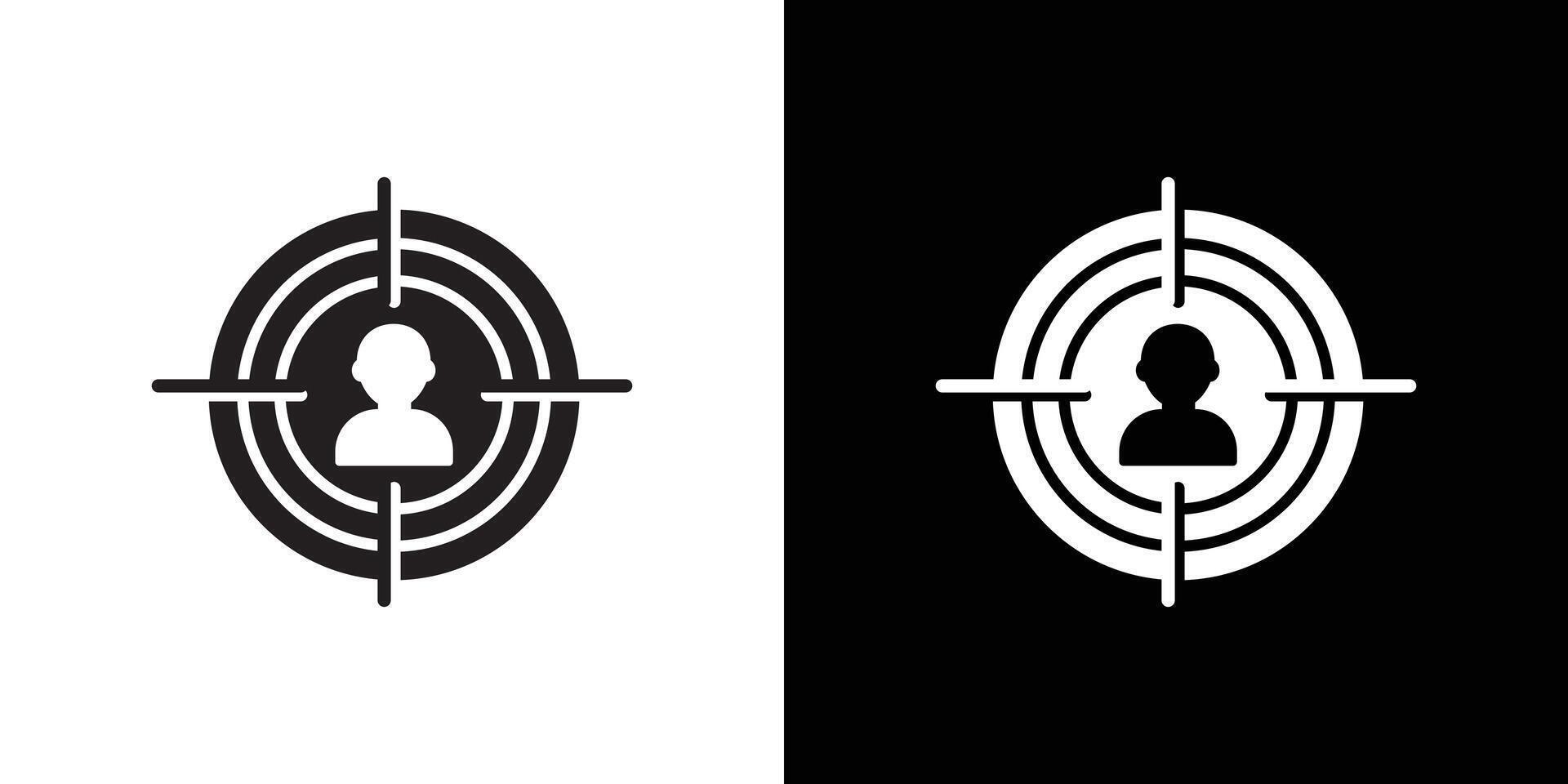 Target icon Thin line flat illustration vector