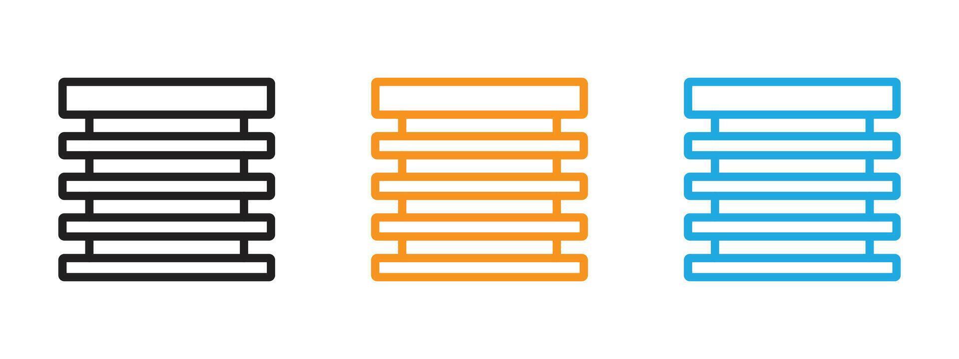 Jalousie icon Thin line illustration set vector