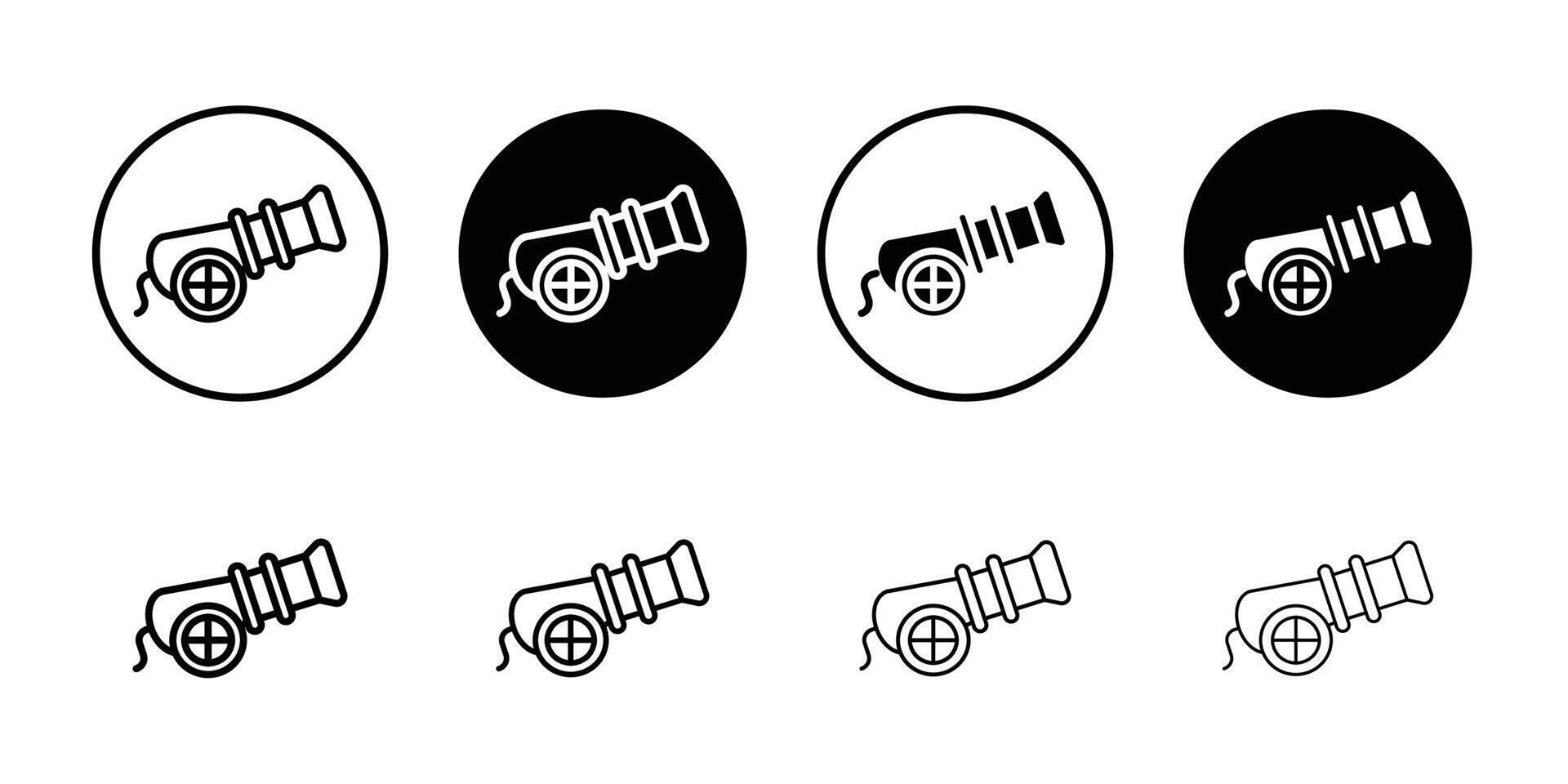 Cannon icon logo set vector