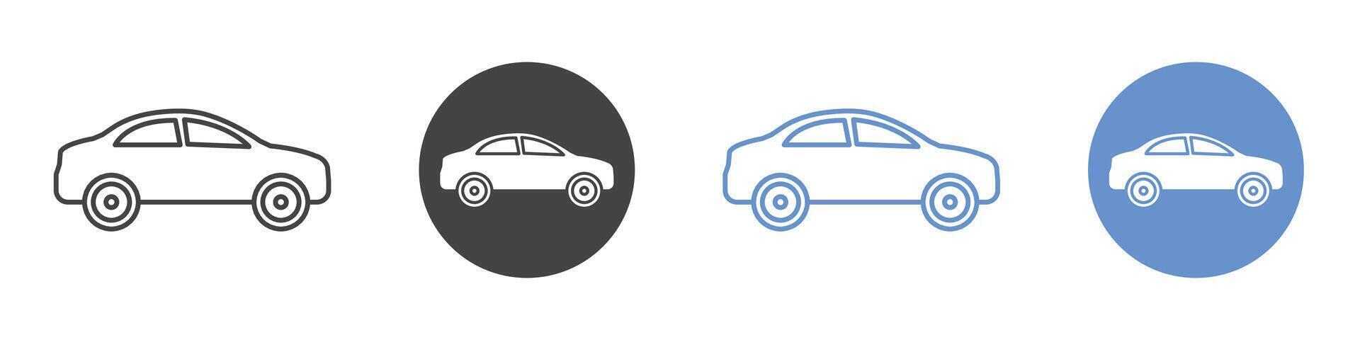 Car Icon flat line symbol set. vector