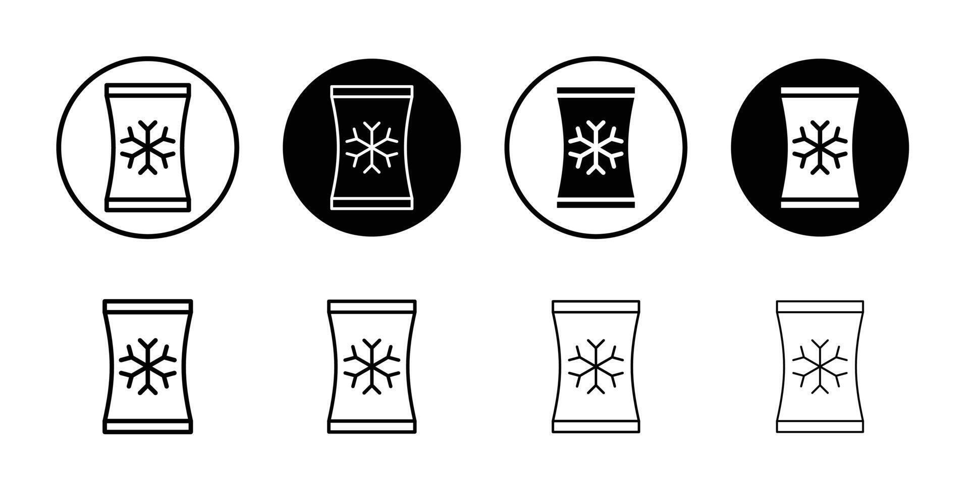 Frozen food bag icon logo set vector