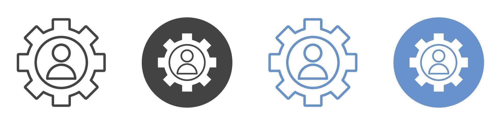Manage icon flat line symbol set. vector