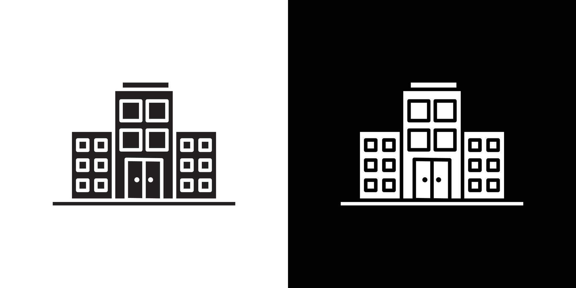 Office building icon Thin line flat illustration vector