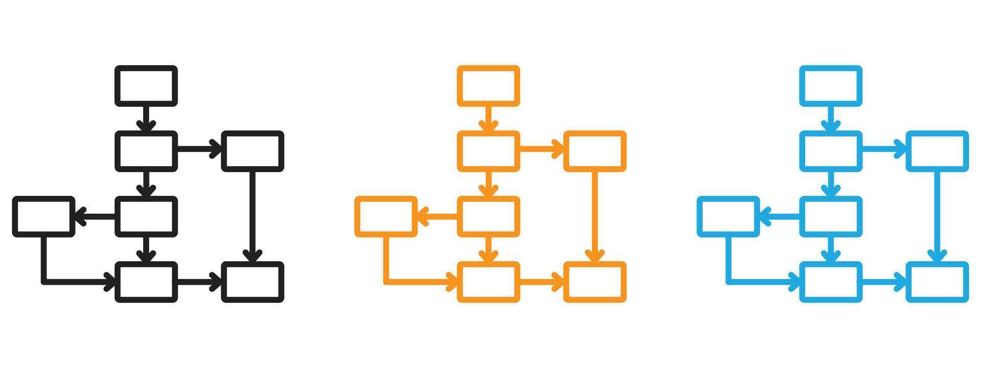 Planning icon Thin line illustration set vector