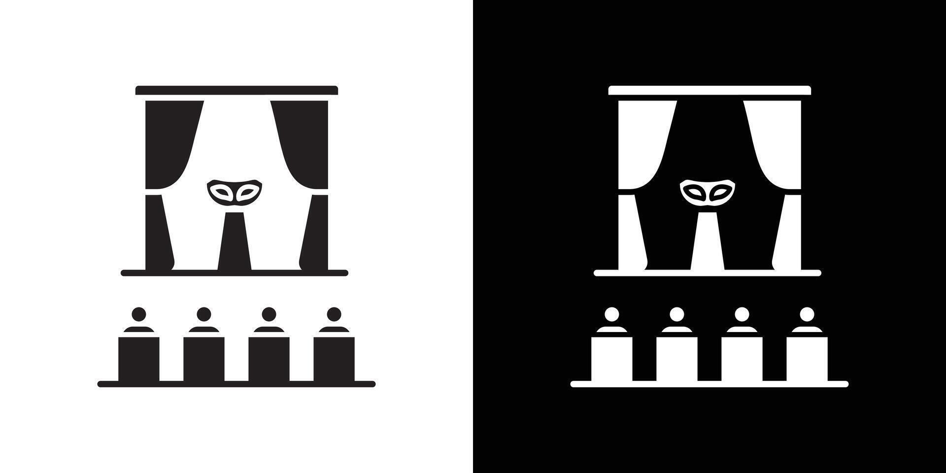 Stand up and theater show icon Thin line flat illustration vector