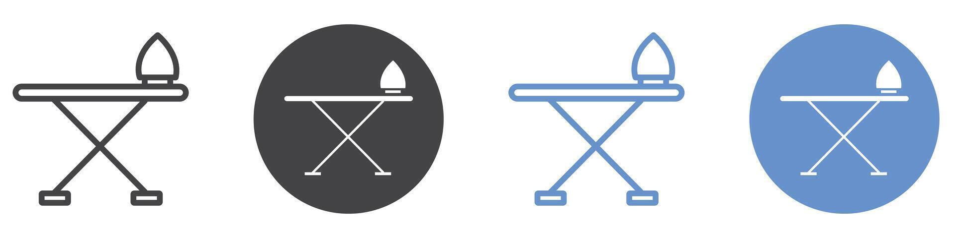 Ironing board icon flat line symbol set. vector