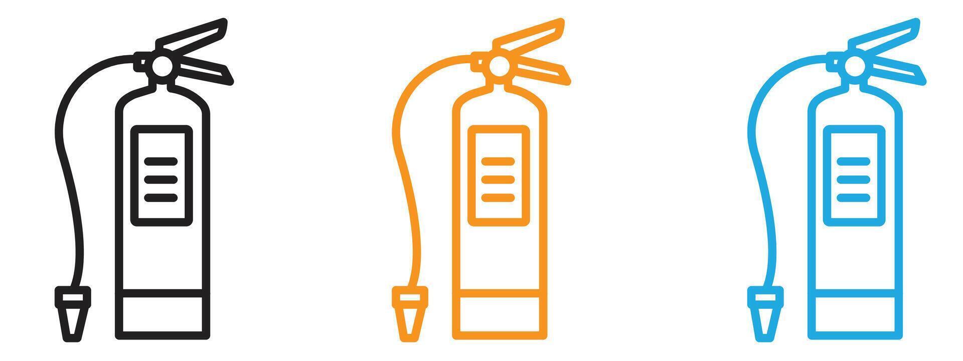 Fire extinguisher icon Thin line illustration set vector