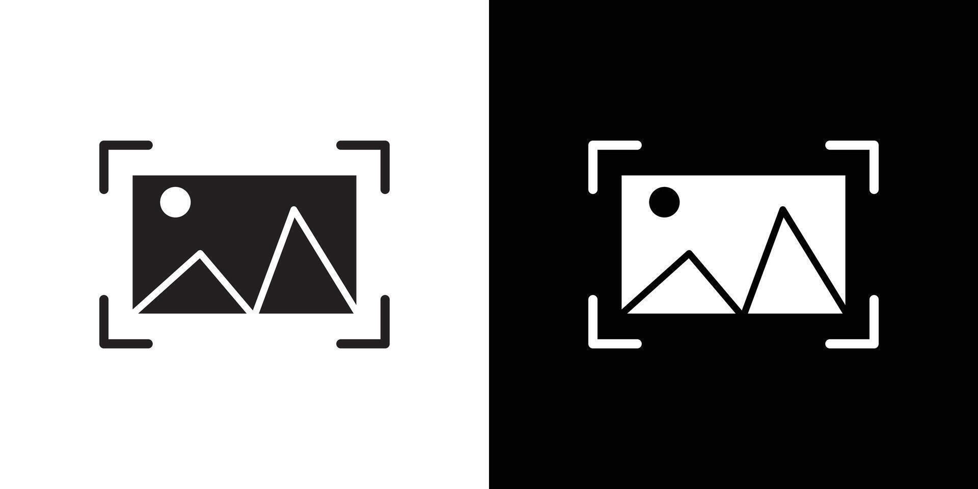 Picture snapshot icon Thin line flat illustration vector