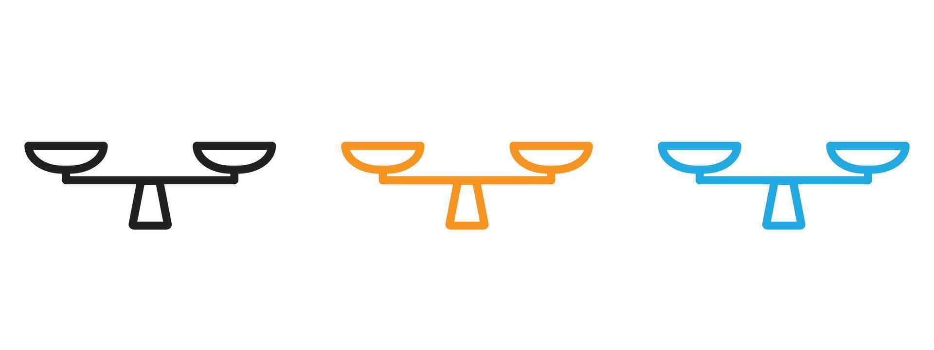 Scale icon Thin line illustration set vector