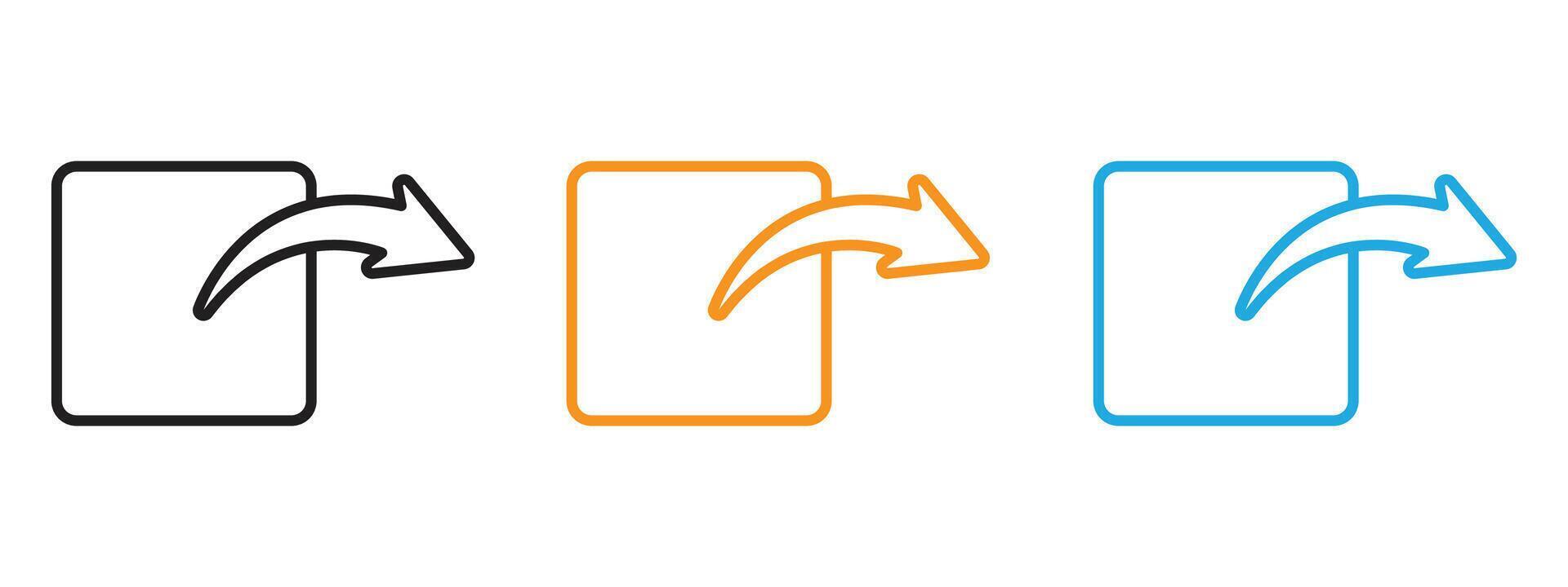 Share icon Thin line illustration set vector