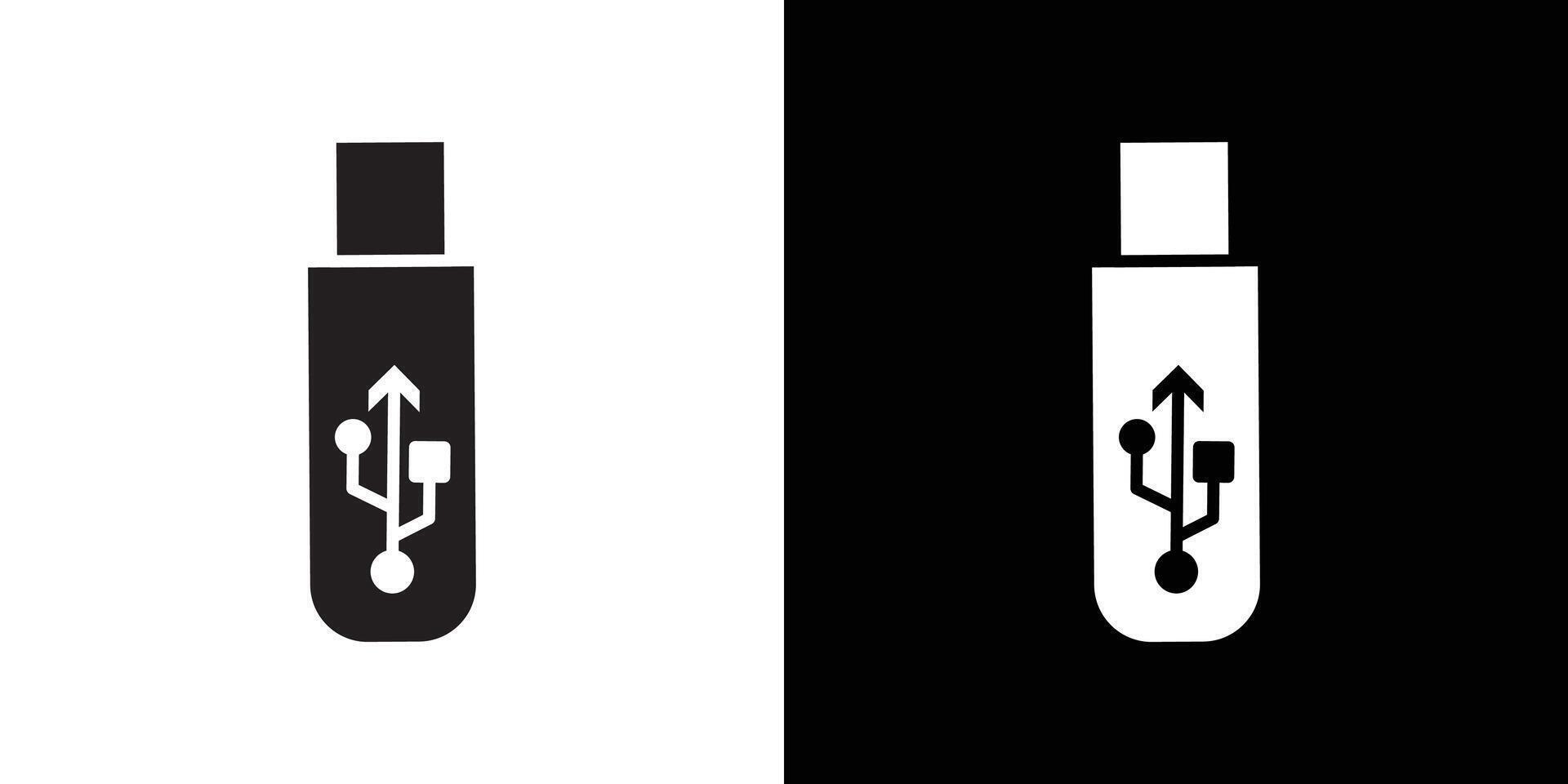 Usb stick icon Thin line flat illustration vector