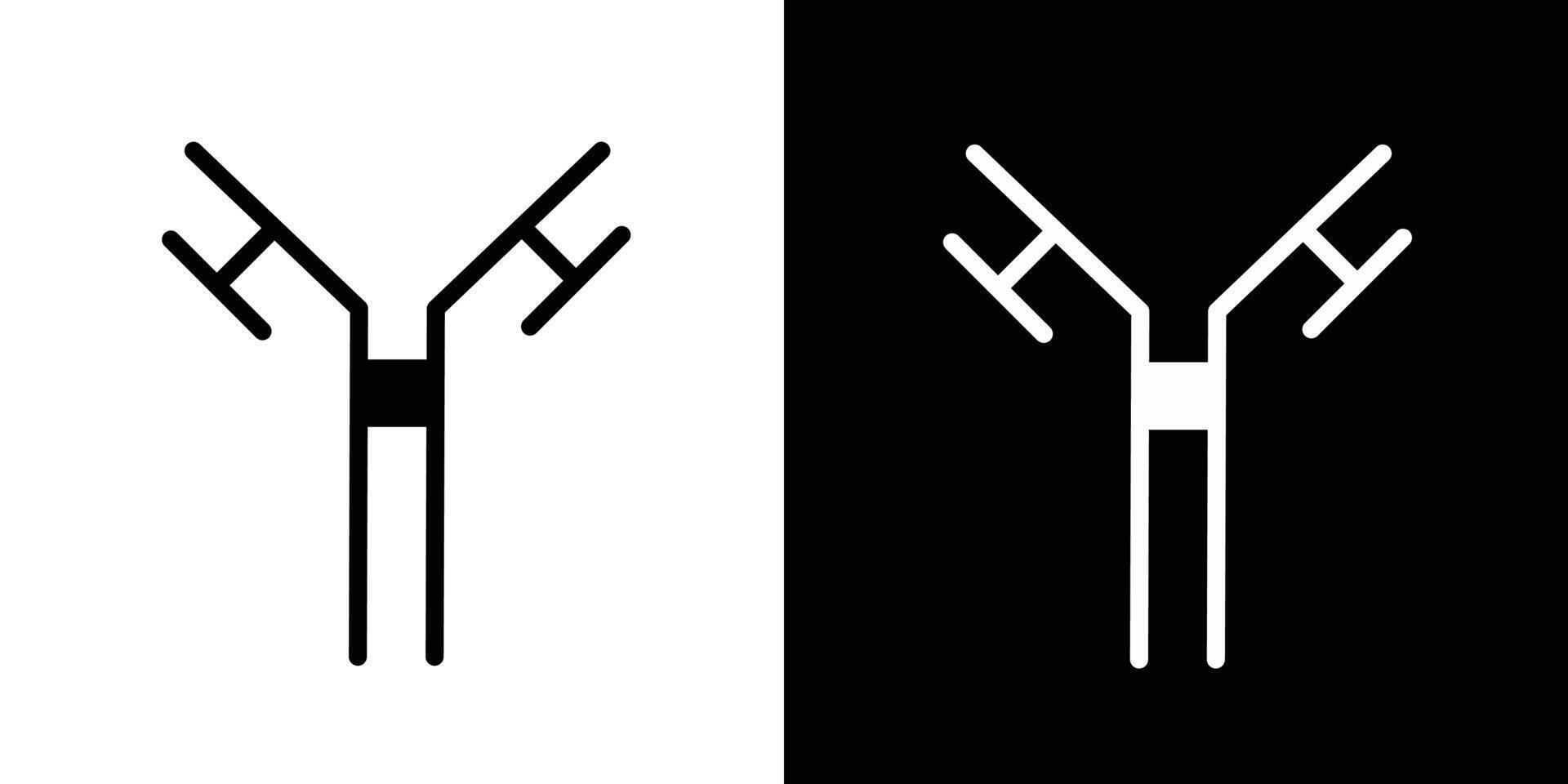 Antibody icon Isolated flat in outline vector