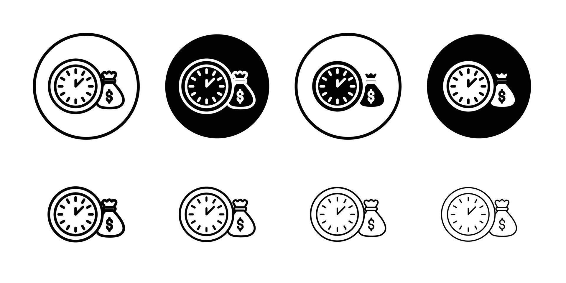 Time is money icon logo set vector