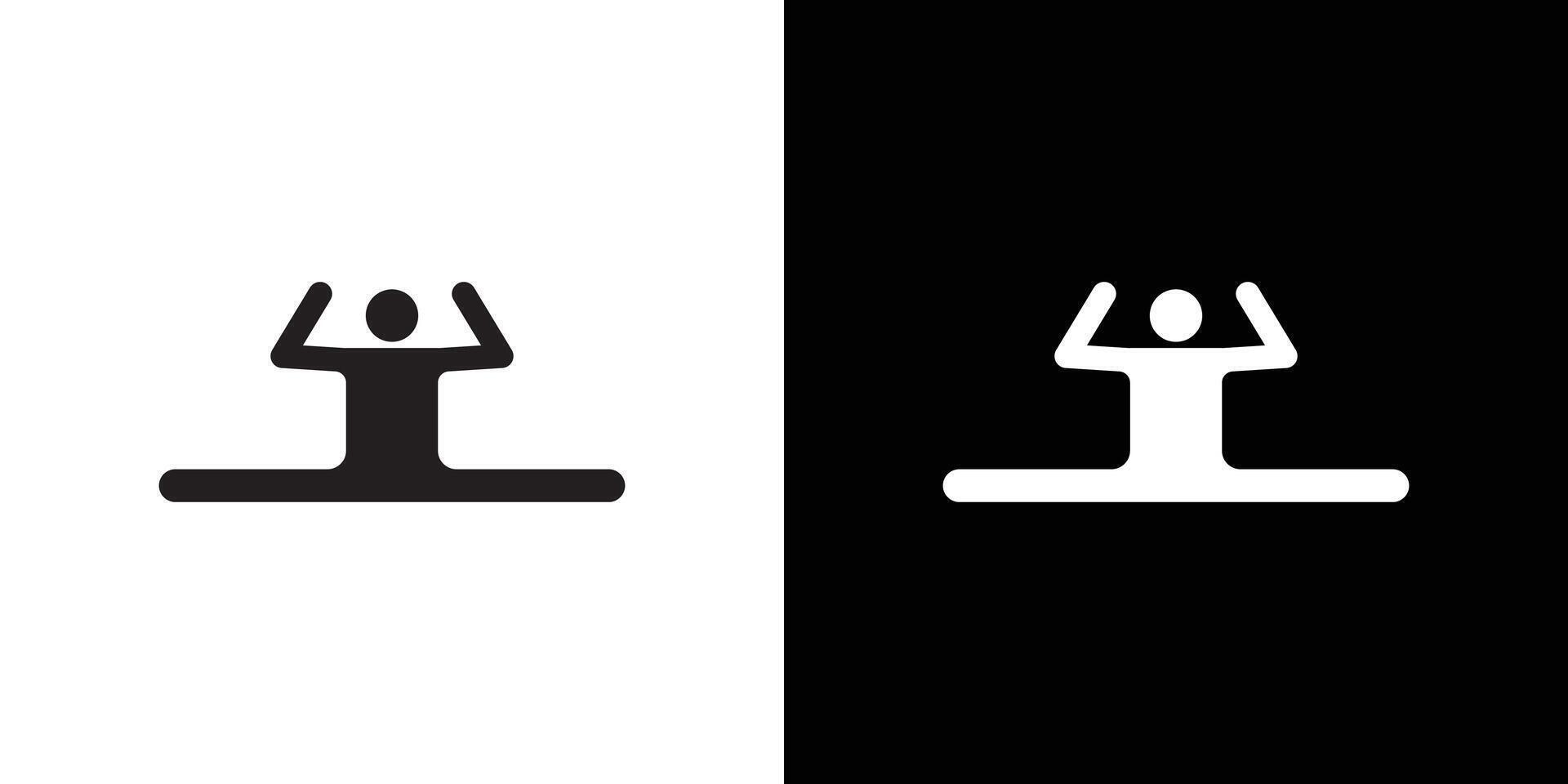 Split legs exercise icon Thin line flat illustration vector
