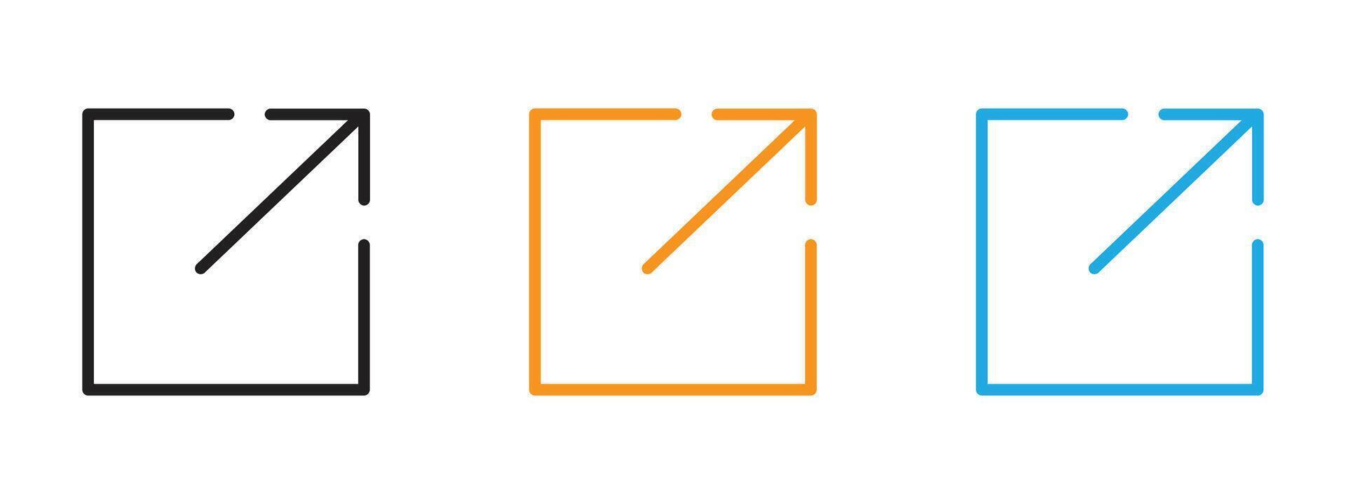 External link icon Thin line illustration set vector