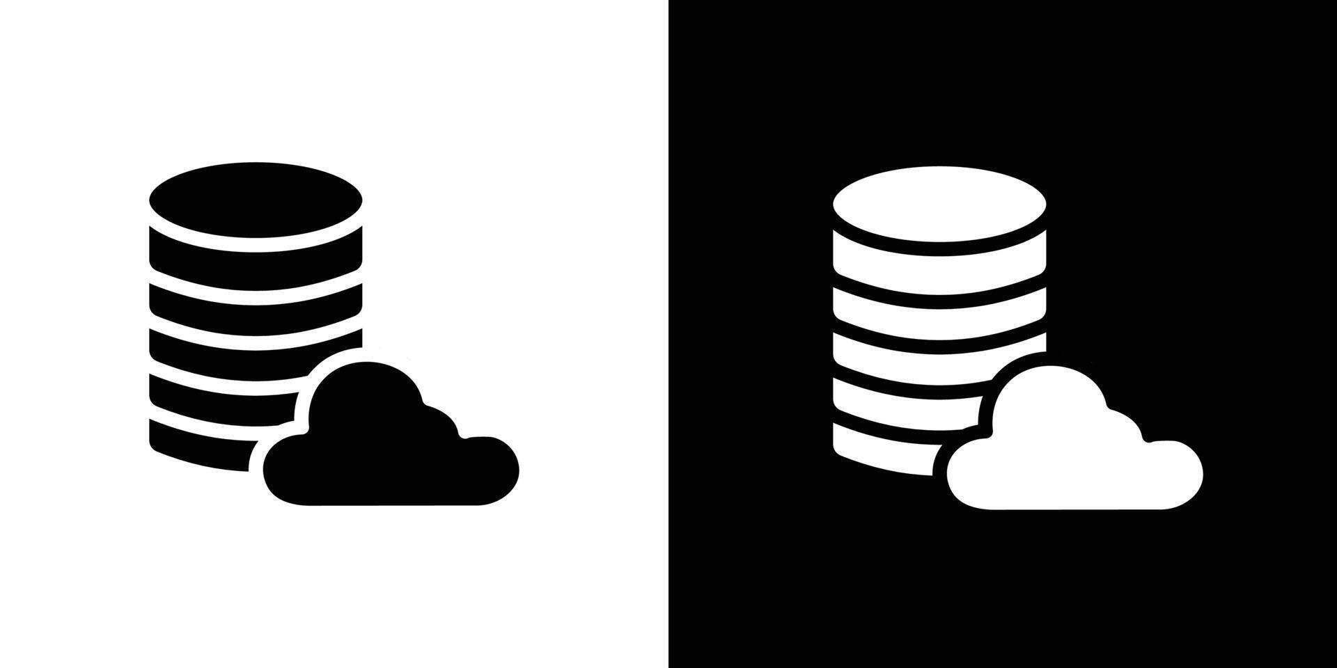 Cloud database icon Isolated flat in outline vector