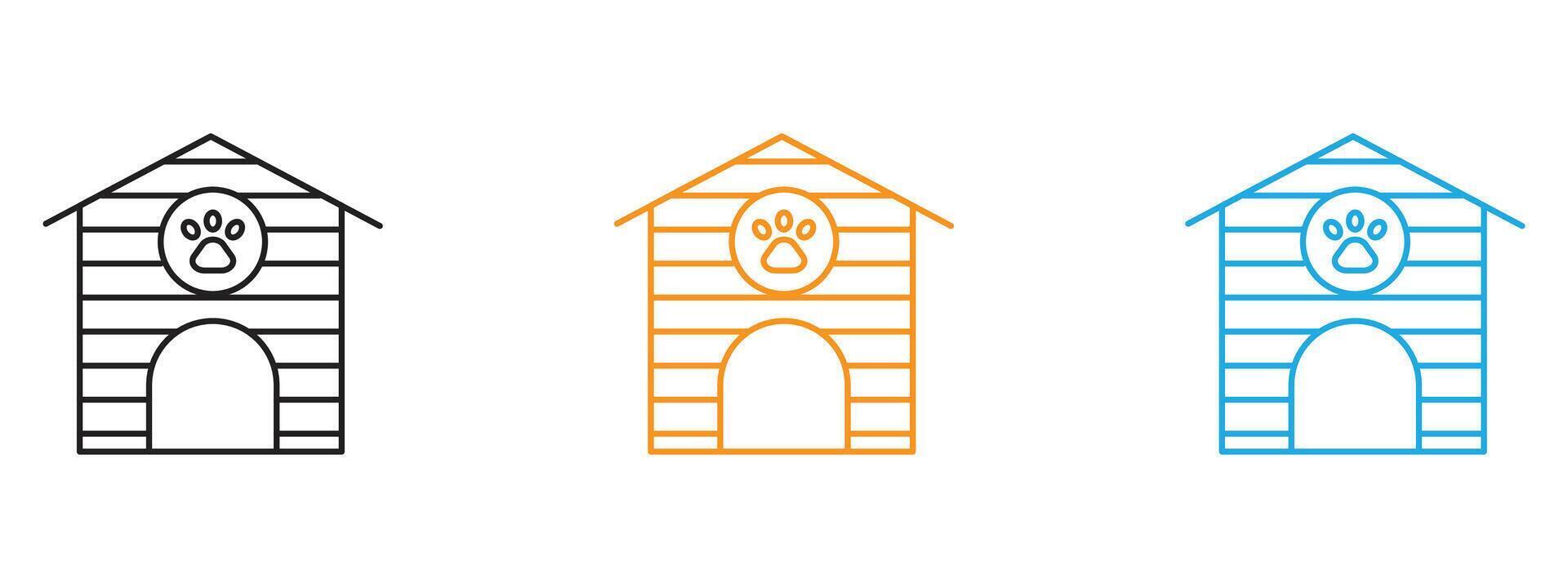 Pet House icon Thin line illustration set vector