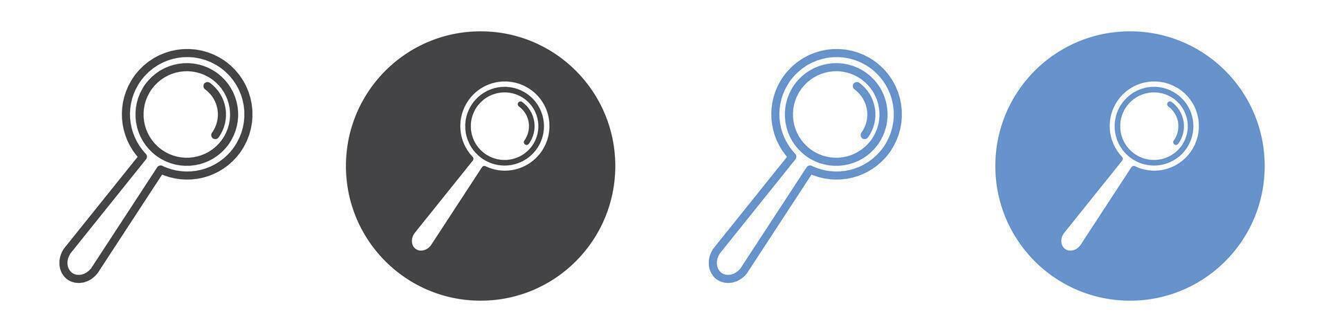 Search icon flat line symbol set. vector
