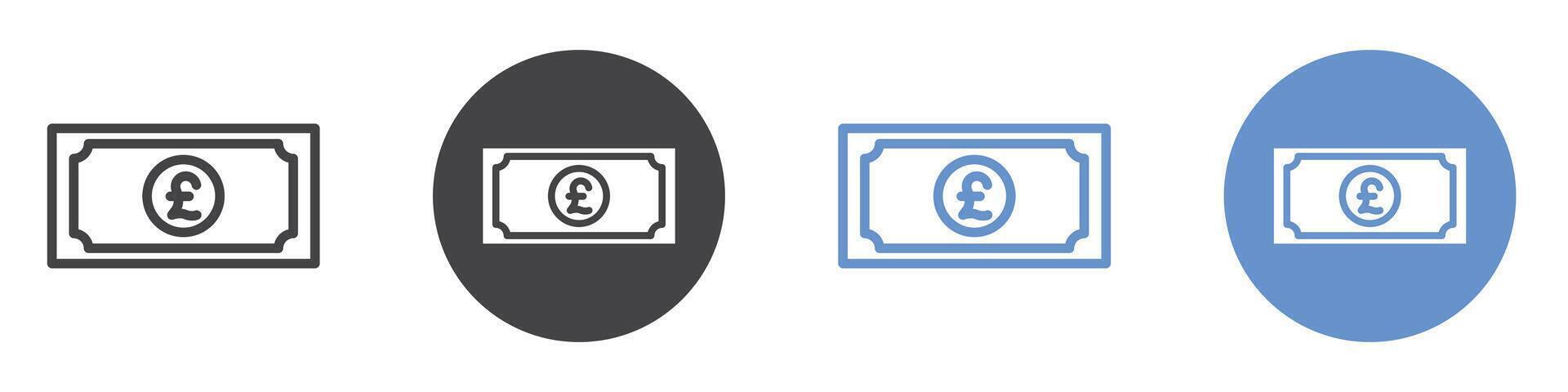 Pound Icon flat line symbol set. vector