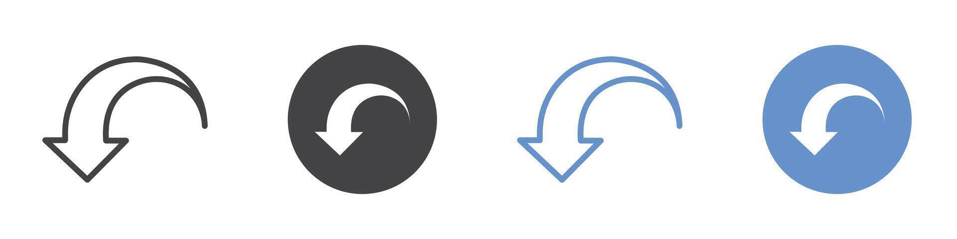 Undo icon flat line symbol set. vector