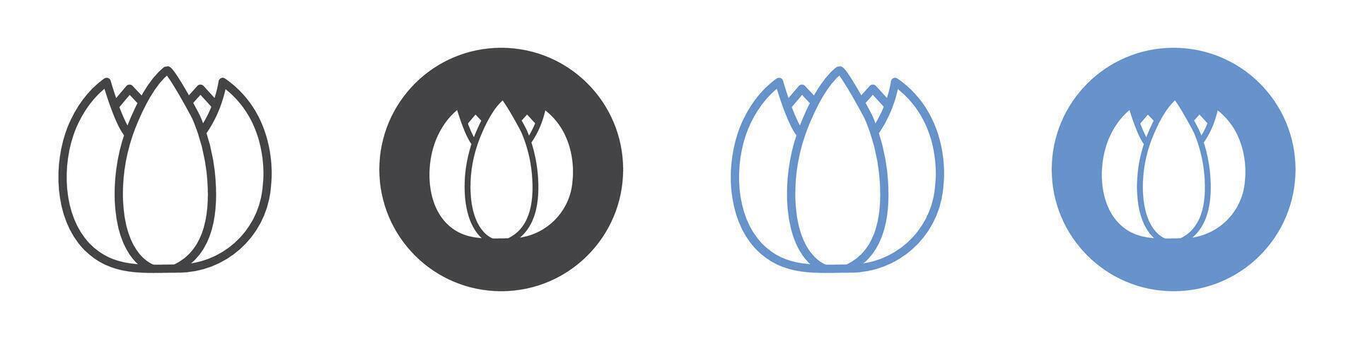 Tulip icon flat line symbol set. vector