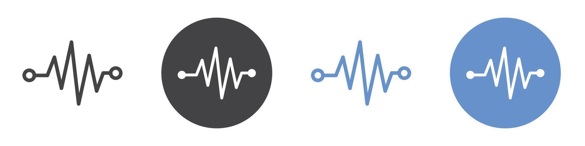 Pulse icon flat line symbol set. vector
