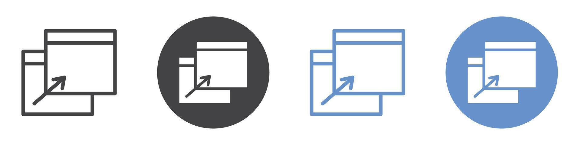 Pop up icon flat line symbol set. vector