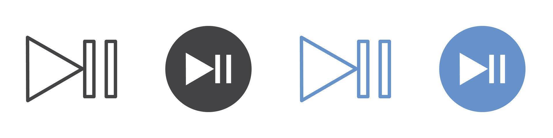 Play pause icon flat line symbol set. vector