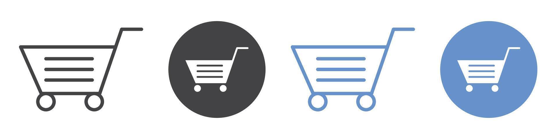 Shopping icon flat line symbol set. vector