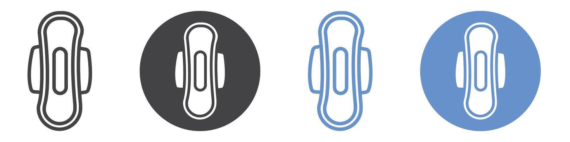 Sanitary pad icon flat line symbol set. vector