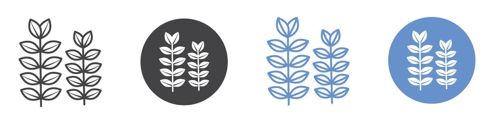 Wheat icon flat line symbol set. vector
