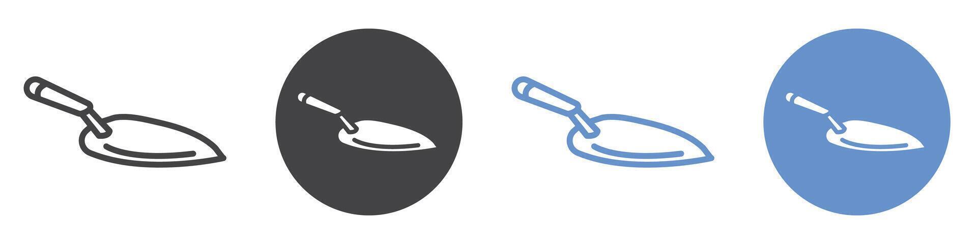 Trowel icon flat line symbol set. vector