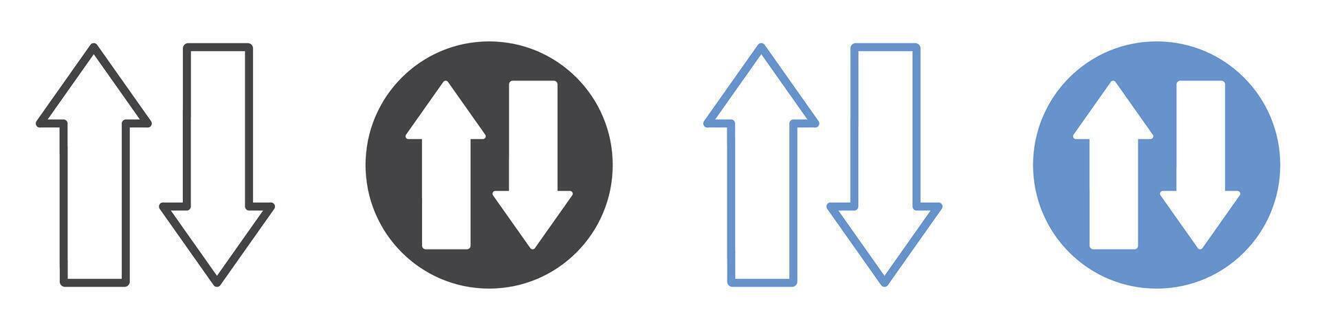 Transfer arrows icon flat line symbol set. vector