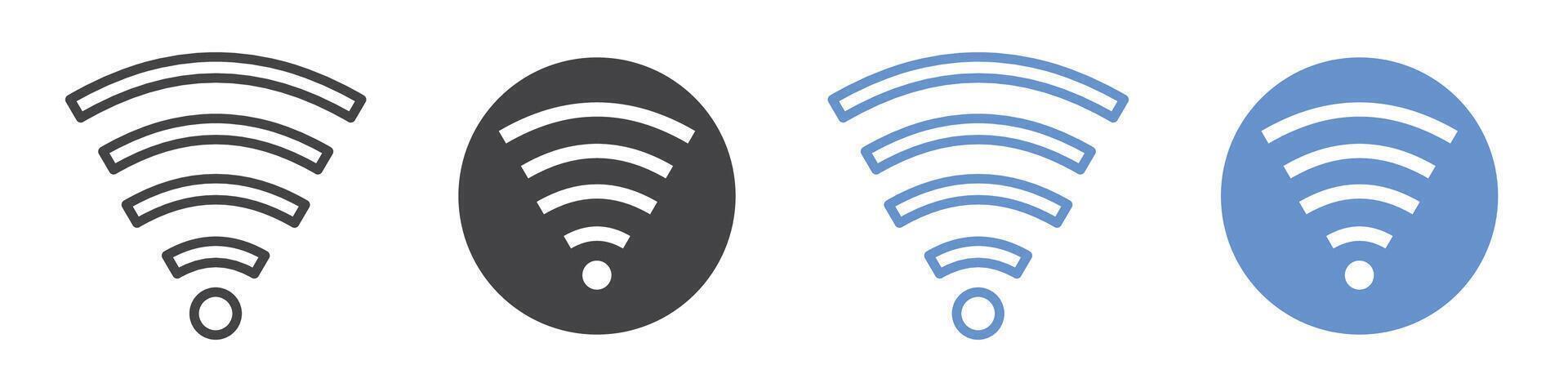 Wifi Signal icon flat line symbol set. vector