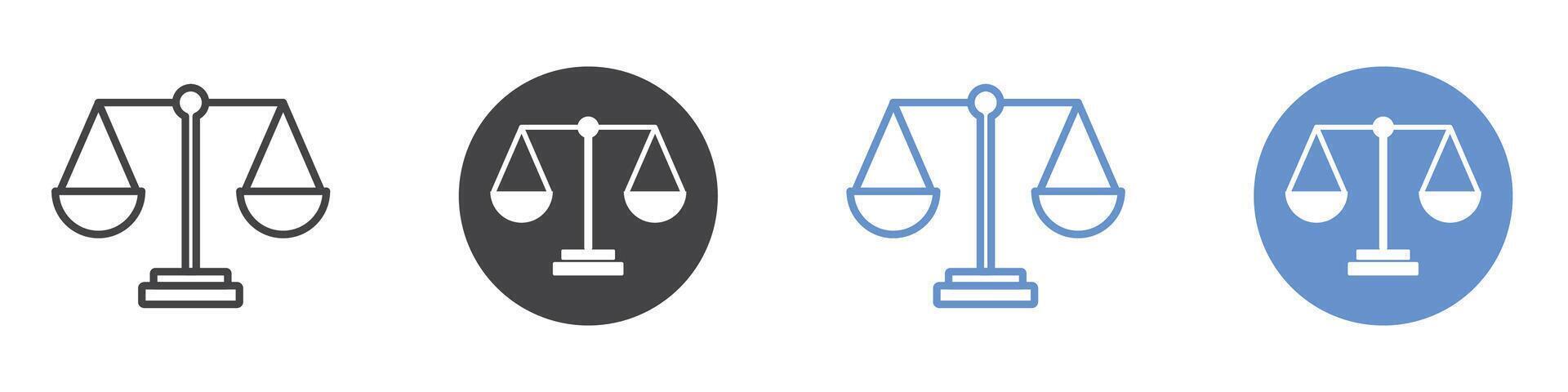 Scale icon flat line symbol set. vector