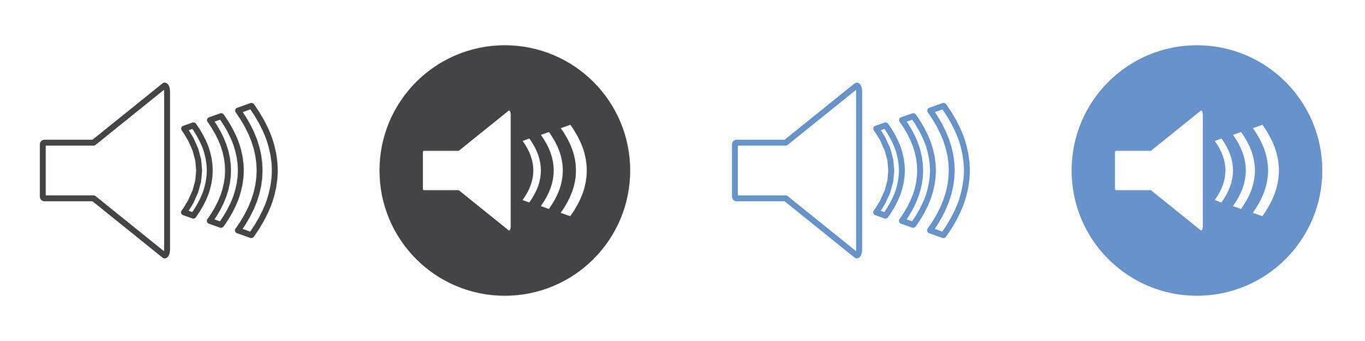 Volume icon flat line symbol set. vector