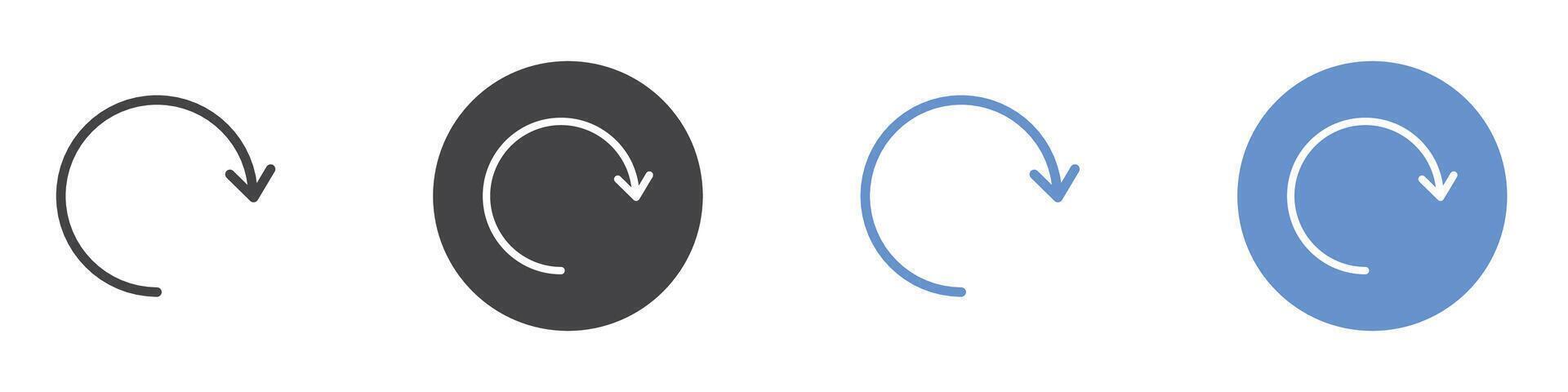 Refresh icon flat line symbol set. vector