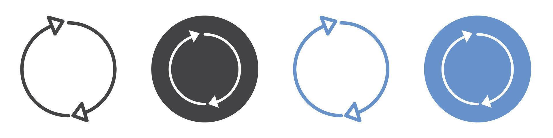 Repeat icon flat line symbol set. vector