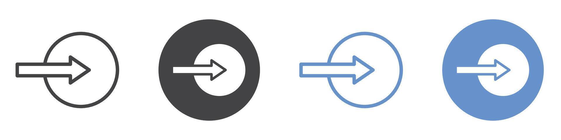 Log in icon flat line symbol set. vector