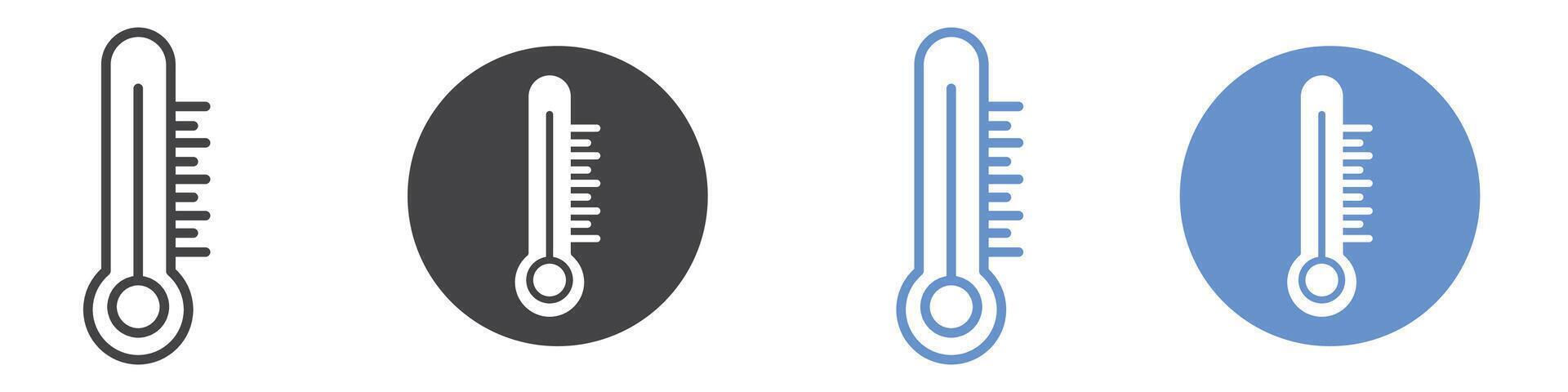 Temperature icon flat line symbol set. vector