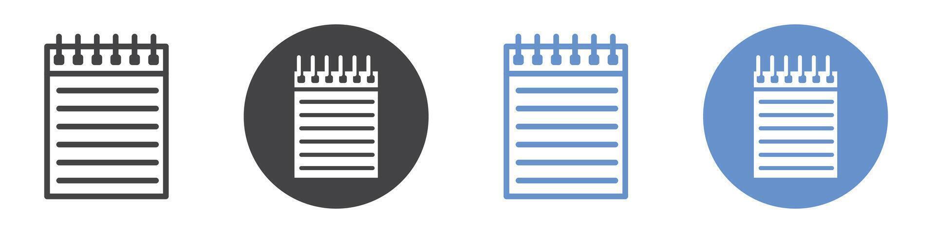 Notepad icon flat line symbol set. vector