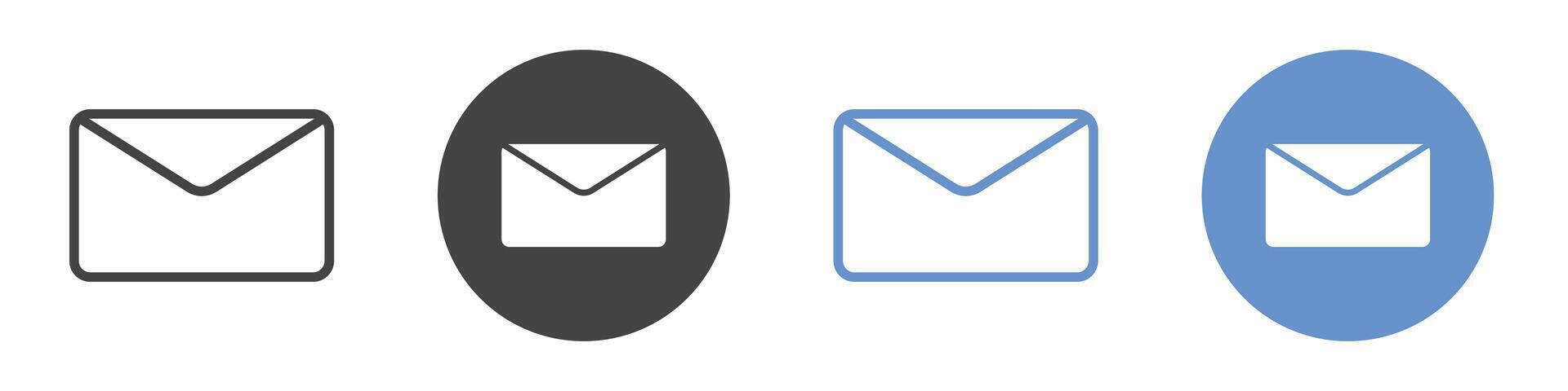 Mail Icon flat line symbol set. vector