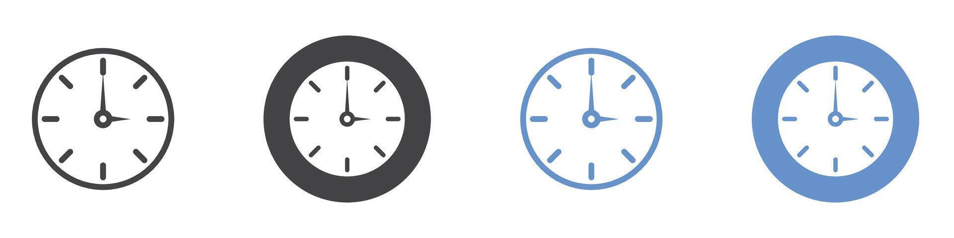 Time icon flat line symbol set. vector
