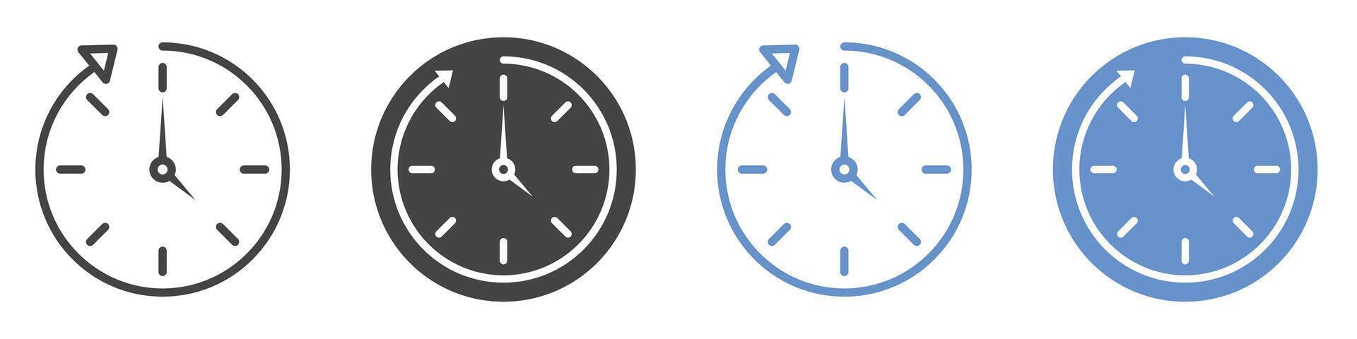 Time icon flat line symbol set. vector