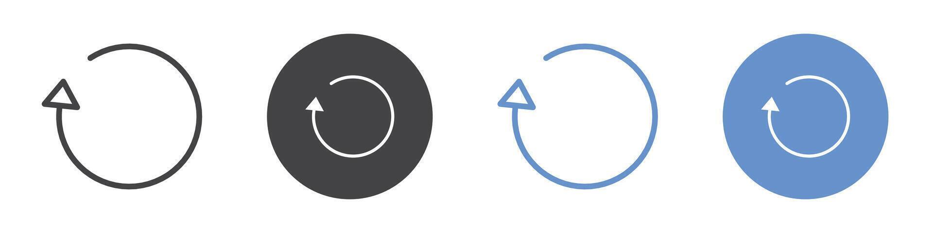 Reload button icon flat line symbol set. vector