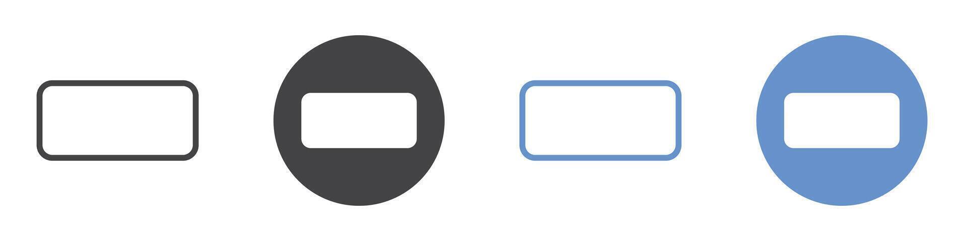 Rectangle icon flat line symbol set. vector