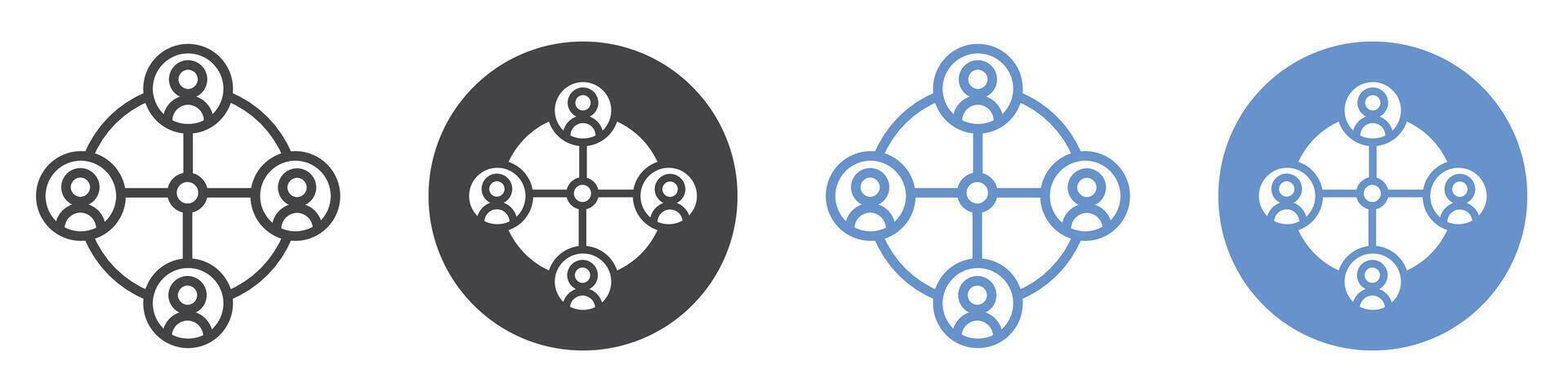 Stakeholders icon flat line symbol set. vector