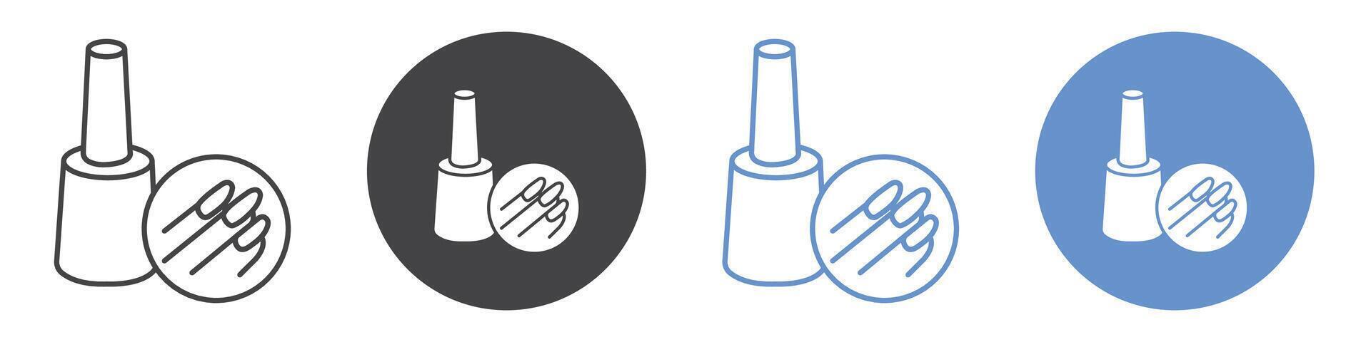 Manicure icon flat line symbol set. vector